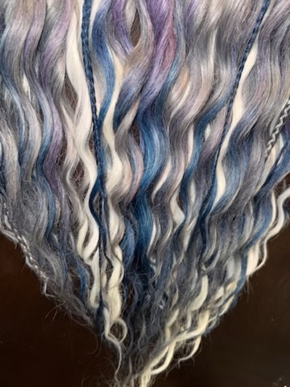 Hand-crafted Mermaid Wave synthetic dreadlock Extensions Blue/Purple/gray/white